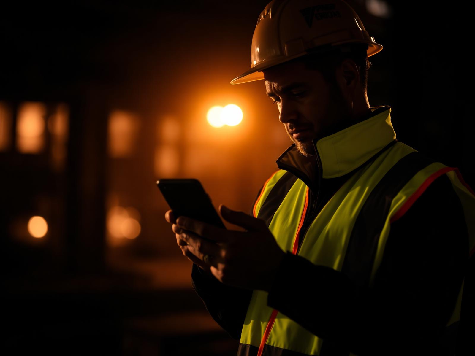 Perth tradie reviewing his rebuilt business website on a phone